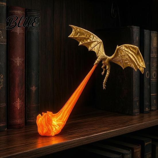 Уникальные книжные полки Украшения Драконий Уголок Свет 3D Печатный Огненный Фантазийный Декор Полки с Пламенем Летающая Настольная Фигурка Основание Фигурки Хэллоуин