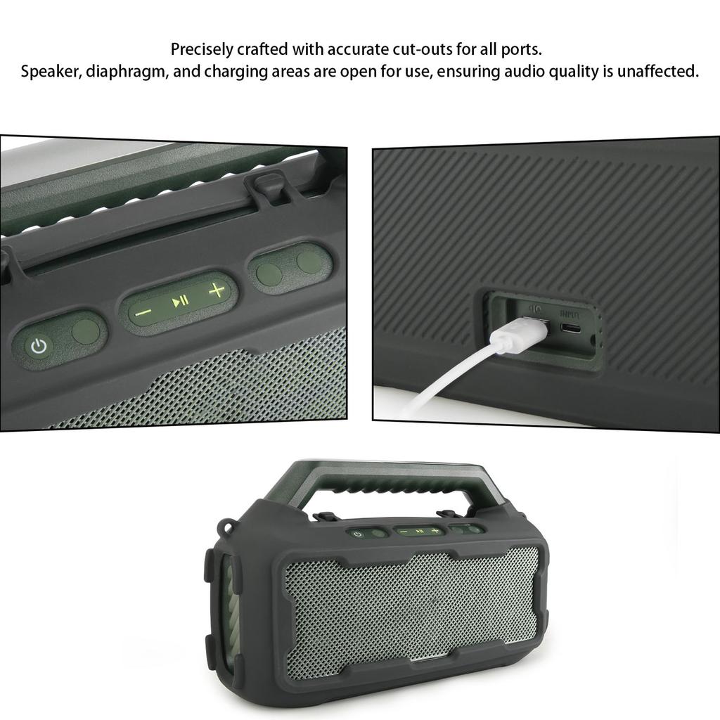 Силиконовый Чехол-Кейс для переноски, подходящий для Soundcore Boom 2, Защитный Чехол, Мягкая Кожа для Кемпинга на Открытом Воздухе, Путешествий и Вечеринок