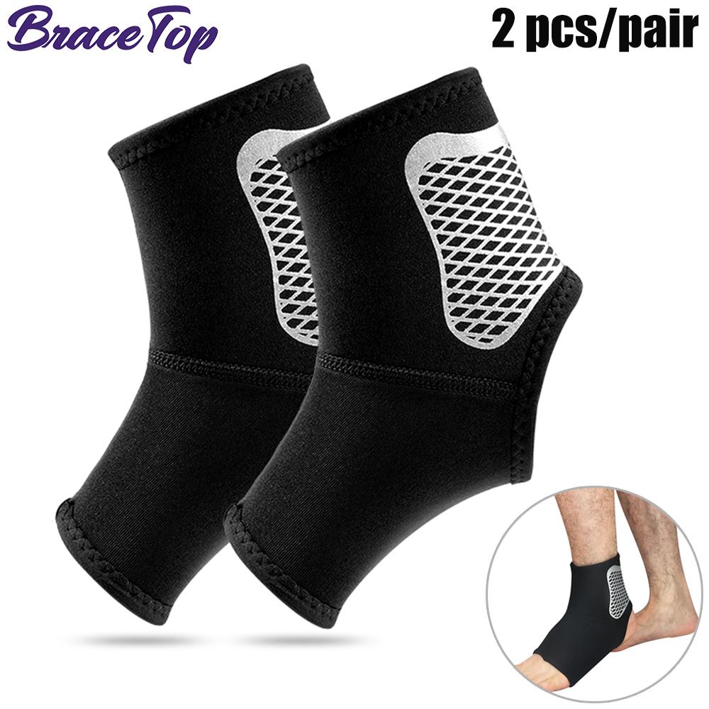 Bracetop Спортивный бандаж для голеностопа Эластичный Высокая защита Бандаж Мужской Женский Бег Баскетбол Фитнес Стопа Пятка Обертывания Бандаж