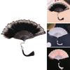 Lolita Feather Folding Fan Sweet Fairy Girl Dark Gothic Court Dance Hand Fan Pendant Photography Props Wedding Party Decor