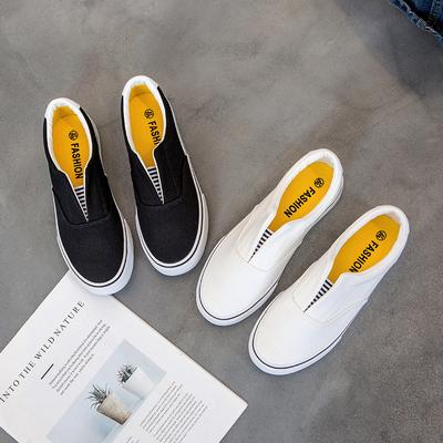 Модные новые белые однотонные плоские парусиновые туфли мужские туфли с мелким носком ленивые туфли для пар модели тканевые туфли удобные белые кроссовки