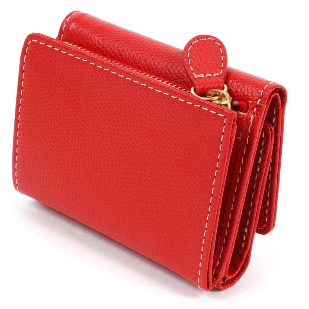 Кошелек с тиснением, которое делает царапины менее заметными PH0635 стежок 70915 [Kitamura] Тройного сложения Красный/Слоновая кость [Красный]