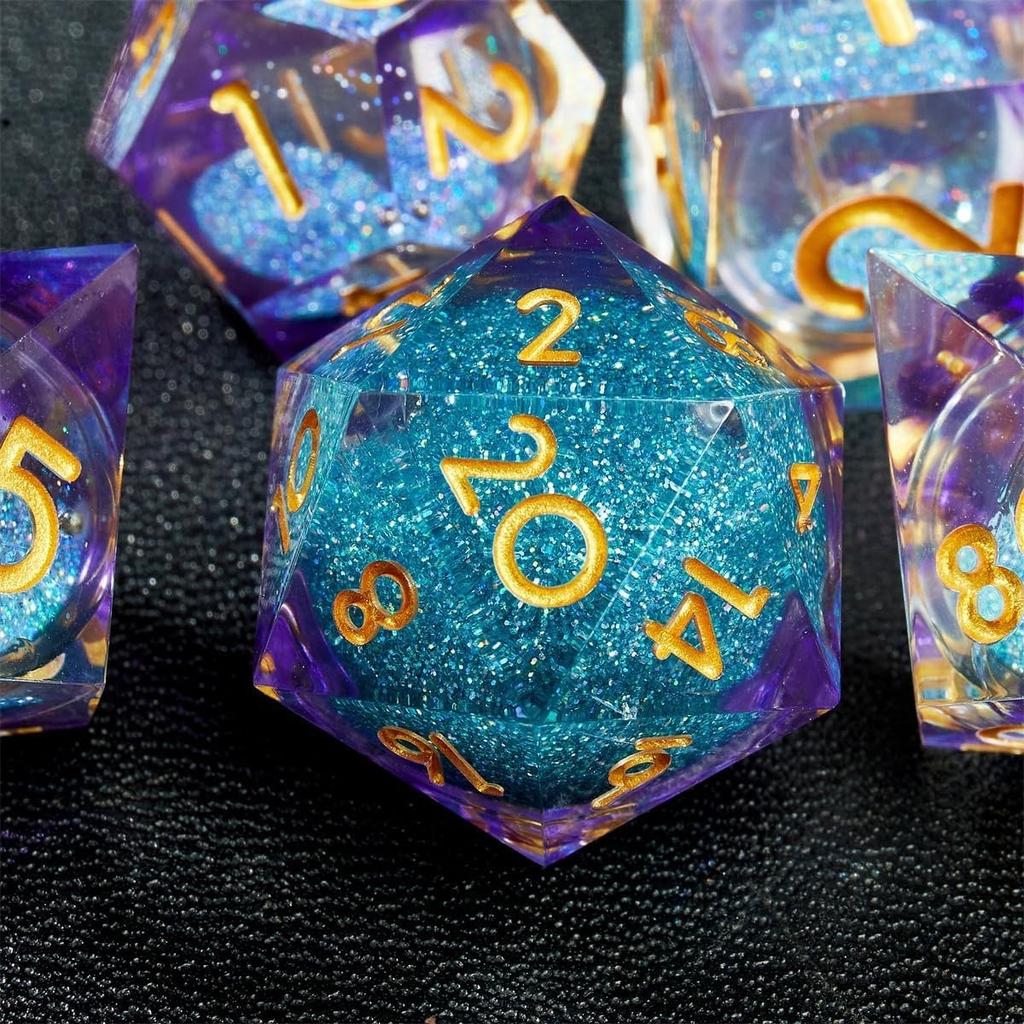 Игральные кости Liquid Core Quicksand Resin DND, игральные кости Sharp Edge Dungeons and Dragons Polyhedron для ролевых игр RPG Explorer Magic
