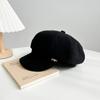 Новая шляпа для женщин, открывающая лицо, маленькая черная восьмиугольная шляпа в корейском стиле, универсальная шляпа художника на осень и зиму, берет с козырьком, тренд