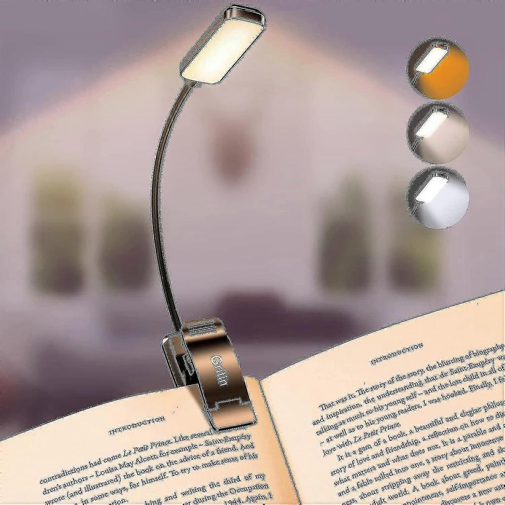 9 светодиодная книжная лампа, Gritin 3 режима защиты глаз, лампа для чтения, книжная лампа (теплый&прохладный Белый Свет) -Бесступенчатая регулировка яркости, Перезаряжаемый, Длительное время работы от аккумулятора, 4-