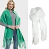 Versatile Winter Shawl For Women Fringe Tassel Easy To Match Neck Scarf For Women Winter Women Scarf White