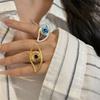 Korean Style Demon Eye Rings Geometric Gothic Rings Fashion Design Blue Eye Finger Buckle  Friend