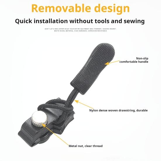 9 шт. Универсальный съемный съемник для молнии, быстрая установка, головка молнии, без шитья, замена съемника для молнии для пальто, курток