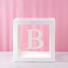Balloon Box Reusable Clear Paper Box with Letter Stackable DIY Assembly 25 X 25cm Cube Box for Graduation Wedding Birthday Party Decor