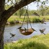 Подвесная купальня для птиц Деревянная кормушка для птиц с цепочкой Наружная поилка для птиц Поильная кормушка для сада Наружная купальня-поилка для колибри