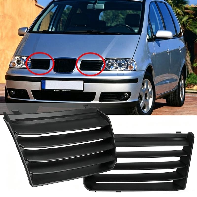 Front Bumper Grille Replacement Insert with Black Injection-Molded Construction for 2001-2010, 7M785365301C 7M785365401C