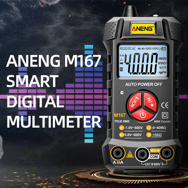 M167 Цифровой мини-мультиметр Тестер Auto Multimetro True Rms Транзисторный измеритель с удержанием данных NCV 4000 отсчетов NCV Фонарик