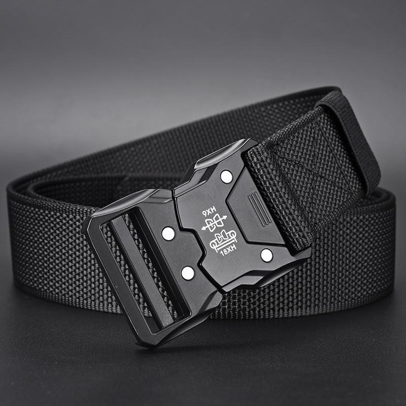 Fashionable Buckle Alloy Men Nylon Woven Waist Belt For Daily And Outdoor Use