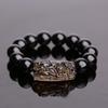 JMJM унисекс Pi Xiu обсидиановый браслет с черным камнем и бусинами-цепочками, браслеты-цепочки, китайский браслет фэн-шуй, подарок на удачу
