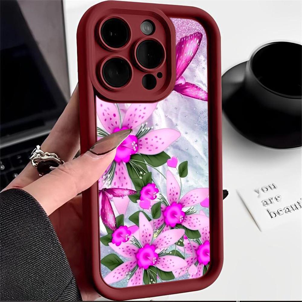 Мягкий чехол для телефона Angel Eye TPU для Samsung A05 A04 A10 A30 A13 A23 A53 A14 A24 A34 A54 A15 A25 A35 A55 S20 S23 FE S24 Ultra Ae66 Бабочка цветок милый