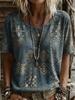 2026 Summer Fashion Women's Short-Sleeve T-Shirt Elegant Floral Print Round-Neck Top Casual-Style Women's Short-Sleeve Shirt