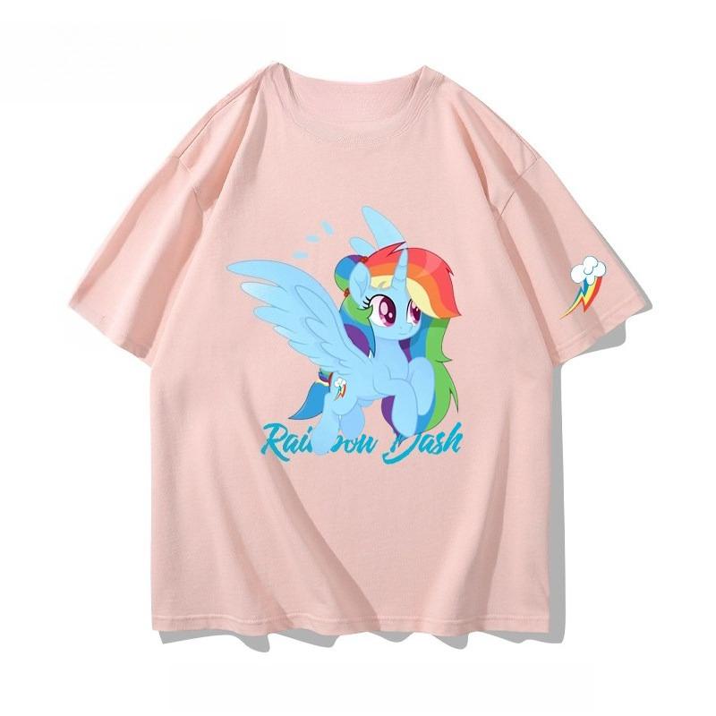 Лето 2026 года новая анимационная серия My Little Pony Briq Yunbao сопутствующие товары футболка с коротким рукавом для унисекс и женщин