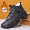 Мужские зимние новые хлопковые ботинки, теплые кожаные зимние ботинки, защитные, прочные, плюшевые и утолщенные, большие хлопковые ботинки для мужчин