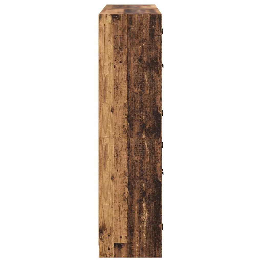 Highboard 2 pcs Reclaimed Wood Look 68 x 37 x 142 cm Engineered Wood