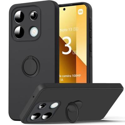 Чехол - E.F.CONNECTION - Для Xiaomi Redmi Note 13 5G - Ударопрочный - Жидкий силикон - Поворотный держатель 360°