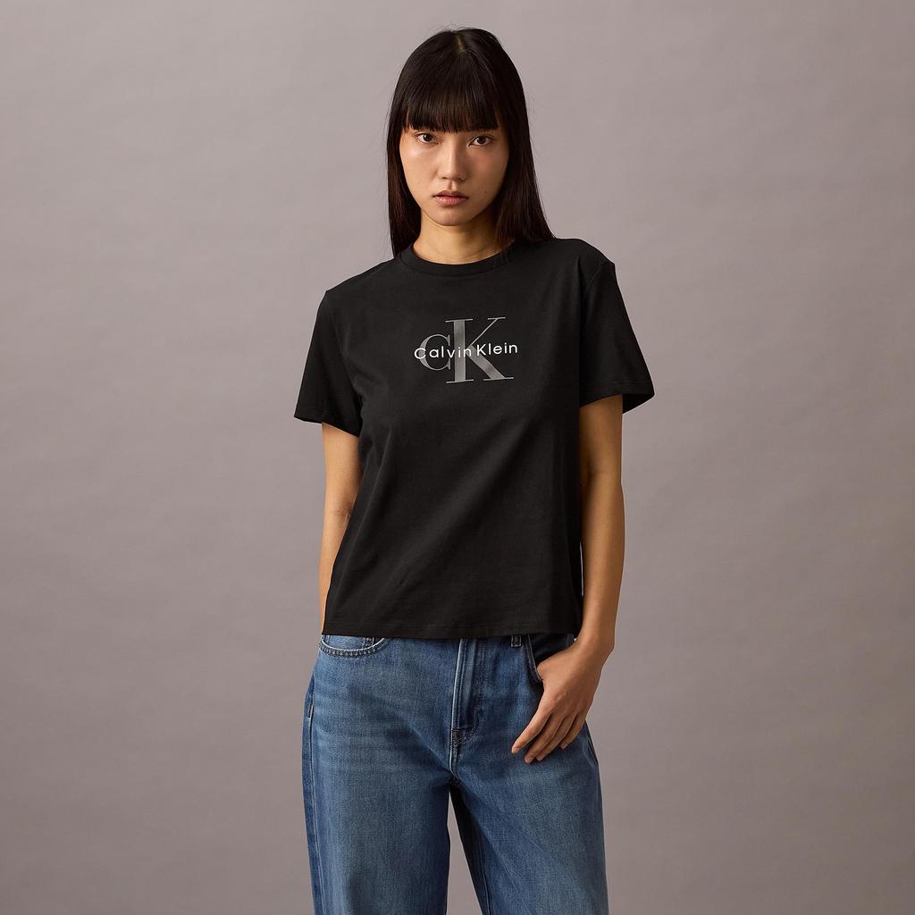 Классическая футболка Monologo с круглым вырезом 47B864G S BLACKUB1 [Calvin Klein]