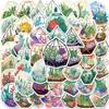 10/50pcs Cute Green Glasshouse Stickers Waterproof DIY Flower Plant Sticker Pack for Watercup Laptop Scrapbook Notebook Diary Stickers