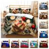 Christmas Painting Bedding Cover Set with Pillowcase Home Textiles Duvet Cover Unique Design 2/3 Pcs Bed Suit