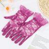 Protection Mittens Sunscreen Rose Flower Pattern White Bride Gloves Lace Gloves Party Dressy Gloves