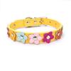 Flowers Pet Dog Collar Leash PU Leather Cat Collier Chain Neck Strap for Small Middle Large Animal Teddy Chihuahua Pug Fashion