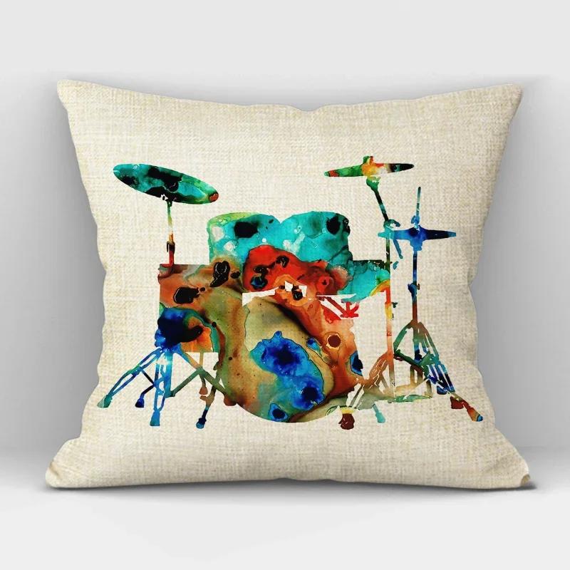 1Pcs/Set Music Series Printed High Qulity Linen Decorative Pillow Case Black White Cushion Cover Car Seat Sofa Decor 45X45Cm