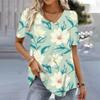 Летние футболки с v-образным вырезом и короткими рукавами, свободные повседневные футболки с 3d цветочным принтом, крутая повседневная уличная блузка для женщин, S-8XL