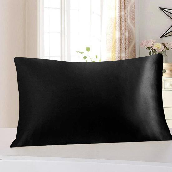 Pillowcase Pillow Cushion Cover with Zipper Solid Color Friendly To Skin Wear Resistant Washable Easy-care Faux Silk Cushion Case Pillowslip