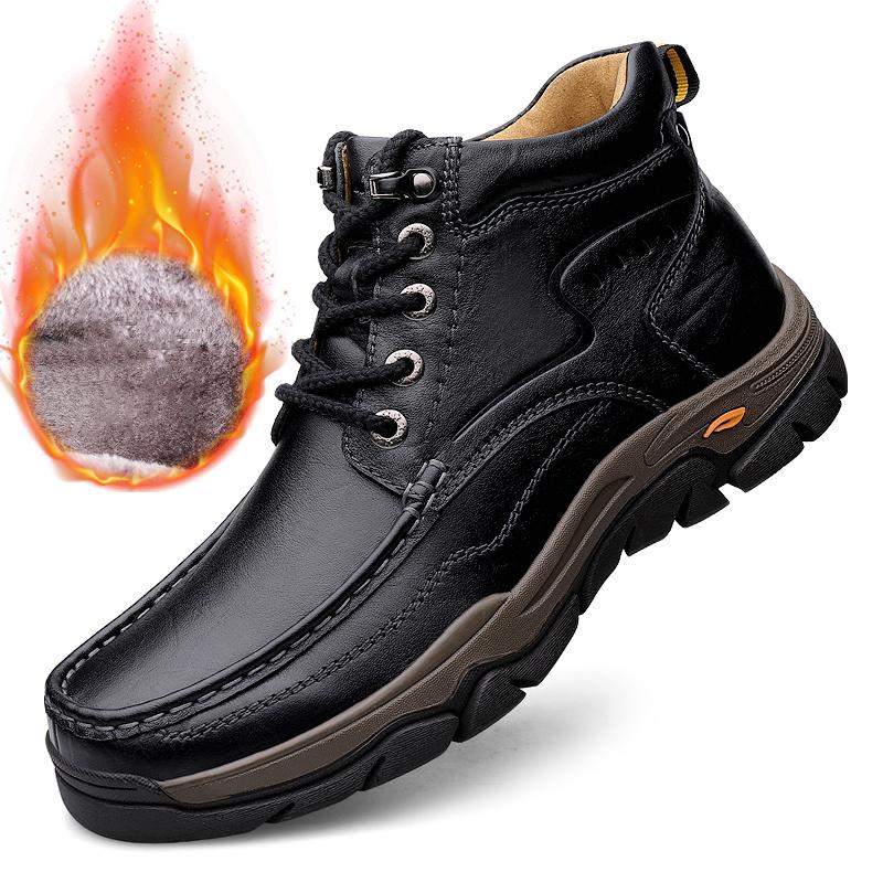 Мужская обувь из натуральной кожи, кроссовки, водонепроницаемые уличные мужские ботинки, зимние мужские походные ботинки