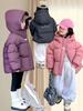 Korean Style Kids' Cotton-Padded Jacket: 2025 Trendy Thick Hooded Winter Coat for Girls & Boys