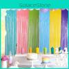 Яркий и жизнерадостный флуоресцентный макаронный дождевой занавес, идеально подходящий для детских праздников по случаю дня рождения