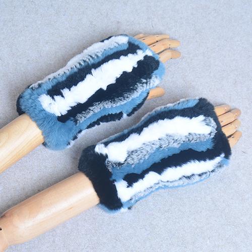 Новые женские вязаные варежки из 100% натурального меха кролика рекс, зимние теплые женские перчатки без пальцев из натурального меха, вязаные меховые варежки ручной работы