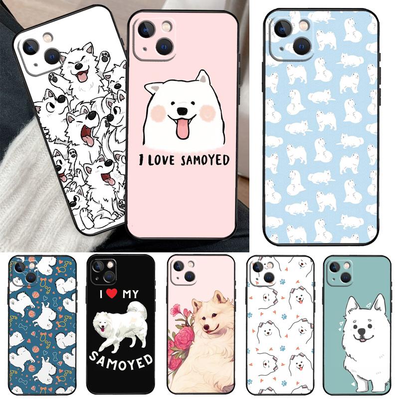 Samoyed Puppy Case For iPhone 13 14 Pro Max 11 12 Mini 6S 7 8 Plus SE 2020 2022 X XR XS MAX Cover Coque