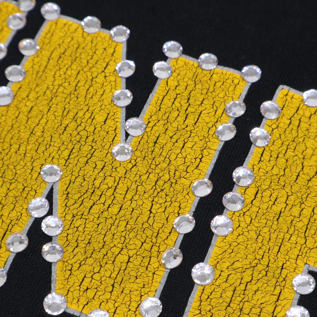 Celine 2X15M671Q Черная футболка с логотипом-трещиной и дизайном под камень, топ S, черная, б/у