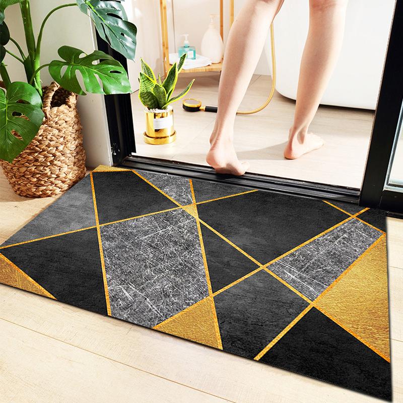 European Crystal Velvet Absorbent Floor Mat for Entrance, Bathroom, Bedroom, or Living Room - Washable.