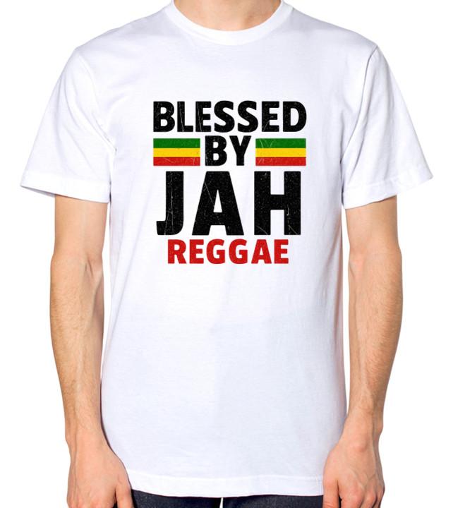 Blessed By Jah T-Shirt Reggae Jah Rastafari Rasta Rastafarian Top