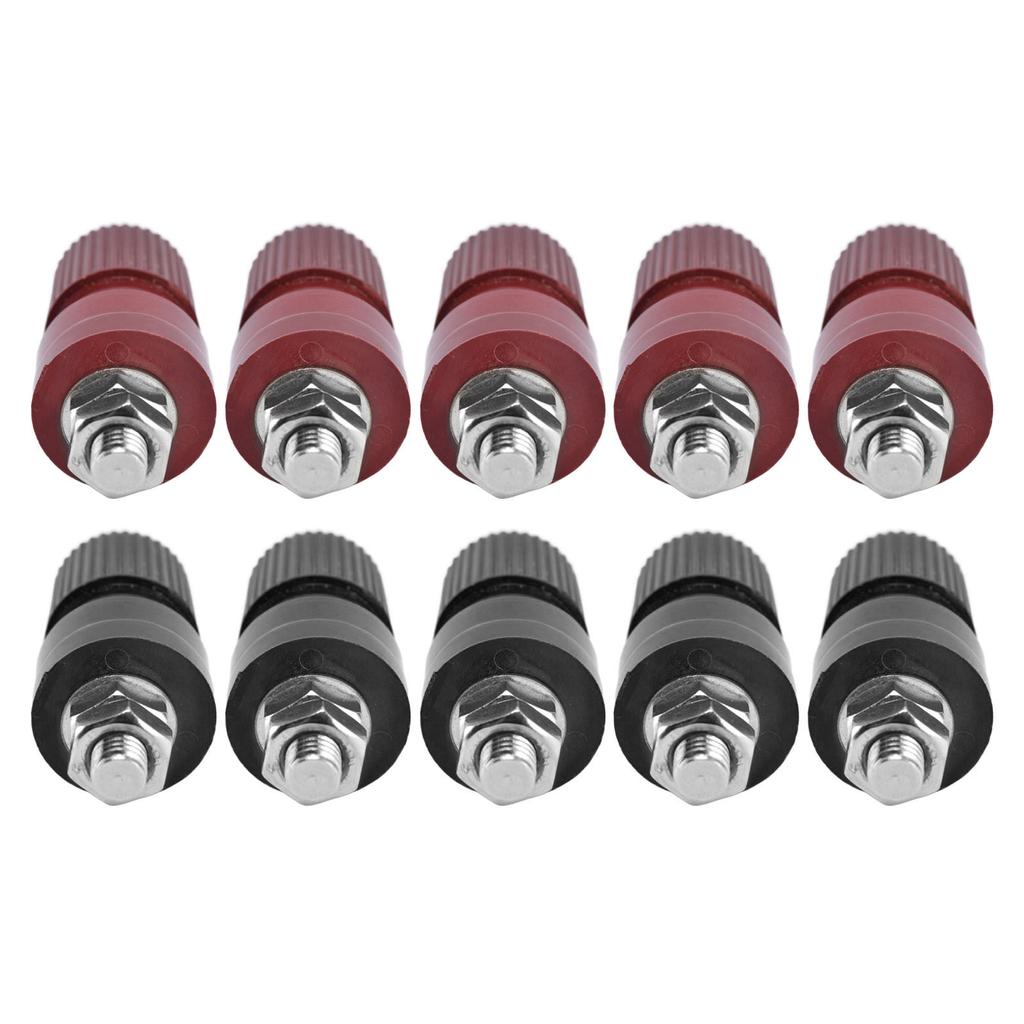 5 Pairs Binding Post Grounding Brass Nickel Plated M6 Thread Welding Power Terminal 0V‑380V