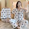 Ladies Three Piece Pajamas Women Printed Pajamas Home Sets Pajama Sets Cute Girls Homewear