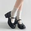 Fashion Lightweight Retro Black British Style Thick High-heeled Small Leather Shoes Women's 2025 New Skirt Mary Jane Single Shoes