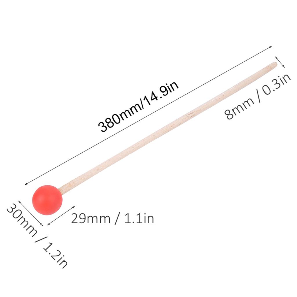 2Pcs Drum Mallet Hammer Musical Instrument Accessories for Xylophone   Timpani   Snare DrumsRed