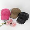 Custom Unstructured 6 Panel Stone Washed Cotton Baseball Cap Black Blank Vintage Mens Distressed Dad Hat for Adults