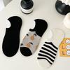Женские минималистичные полосатые влагоотводящие дышащие носки-лодочки с силиконовой нескользящей вставкой, невидимые, с мелким вырезом