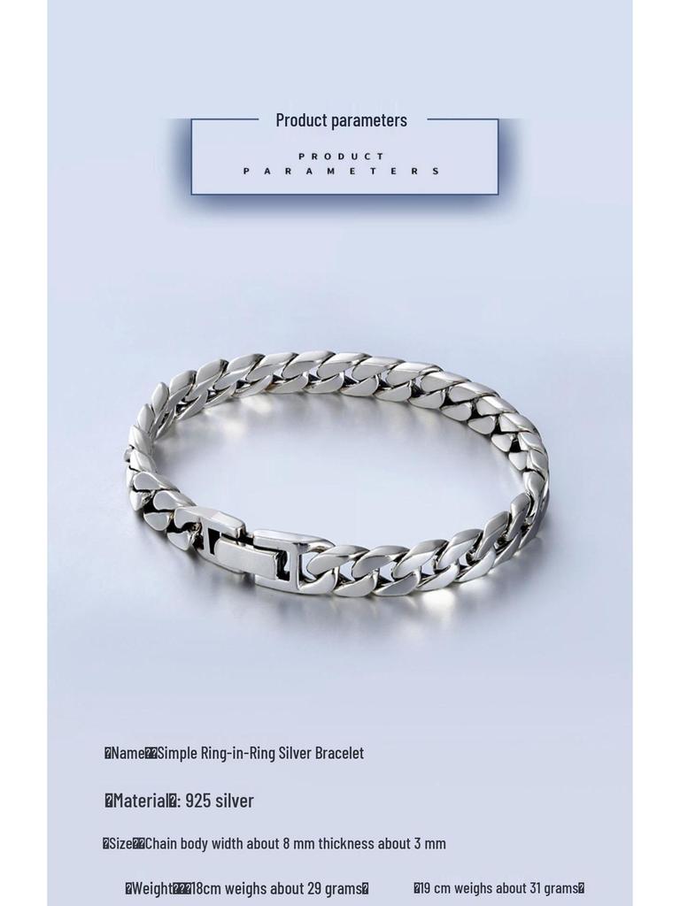 Sterling Silver Cuban Chain: Unisex, Retro Style, Snap Closure, 925 Silver Craftsmanship.