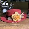 New hand-woven flower vacation beach summer hat sun hat seaside sun protection sun hat