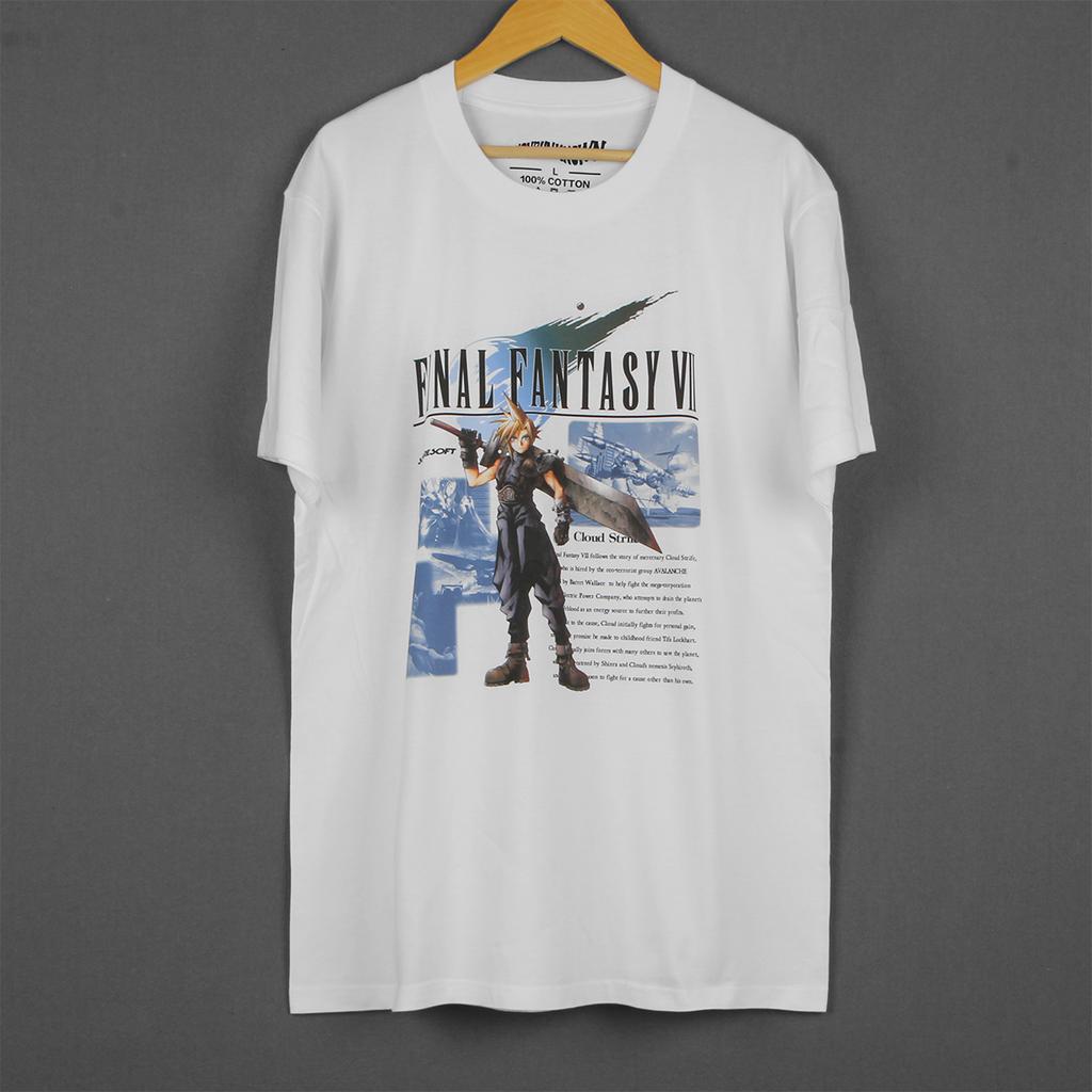 Футболка Final Fantasy VII Клауд Страйф Аэрис Тифа Аниме Графика Хлопок Короткий рукав Повседневная для Унисекс Топы Женская одежда Рубашка