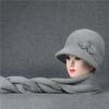 Комплекты из шарфа и шапки Зимняя шапка для пожилых женщин среднего возраста, связанная из пряжи кролика для тепла Шапка-тазик для пожилых людей Комплекты для бабушки и бархата